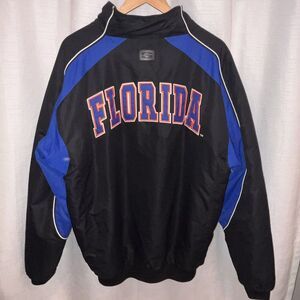 UF Florida Gators Puffer Jacket XL Black Blue Team Big Logo Spell Out Bloke